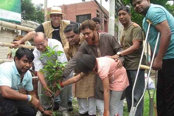 Tree plantation program at the T&T field on Indira Road